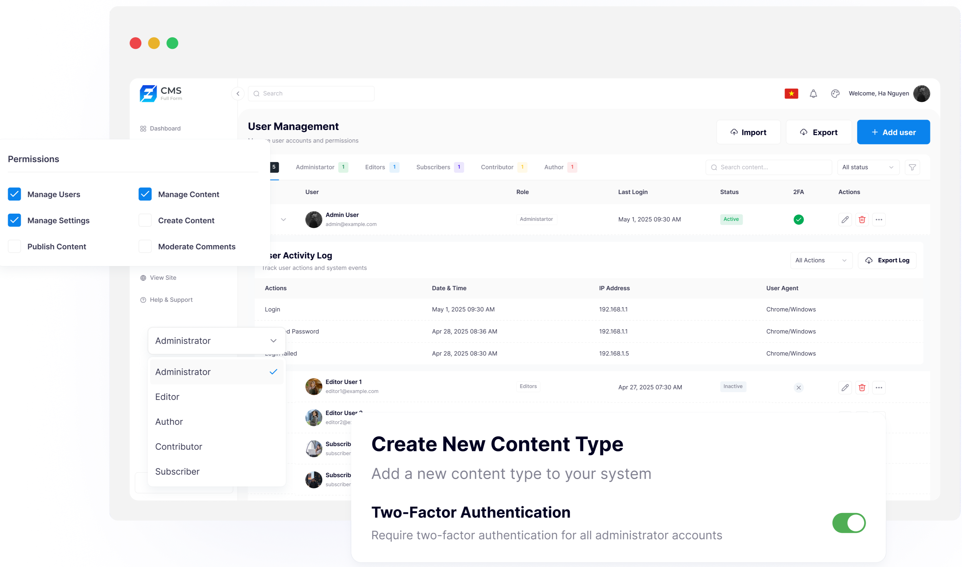 Giao diện quản lý Multi Posttype